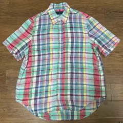 ポロラルフローレン リネン チェック 半袖 シャツ