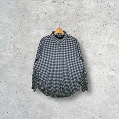 Ralph Lauren ラルフローレン BLAKE チェック柄 ポニー 長袖シャツ ボタンダウン ワンポイント刺繡 オーバーサイズ ビッグシルエット INDIA製 XLサイズ ブルー ネイビー