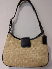 M20 コーチ ハンドバッグ　美品　レザー×ジュート　ミニバッグ