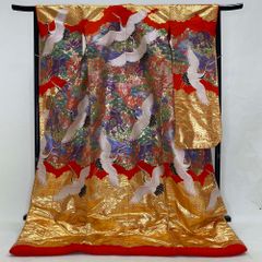 豪華打掛□鳥 婚礼衣装 紫光箔 落款入着物花嫁衣裳撮影Uchikake□ST34 