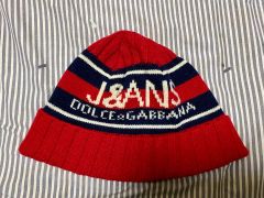 DOLCE&GABBANA D&G ニット帽 ビーニー ポンポン付 - メルカリ