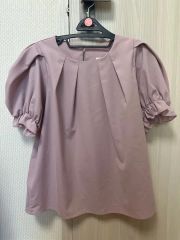 極美品【Apuweiser-riche】洗えるボウ風ブラウス スモークピンク 