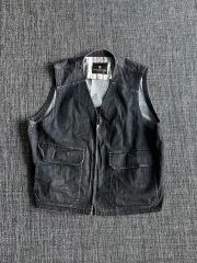 希少】SAMS(サムズ) motorcycle レザー切替デニムベスト長瀬智也 