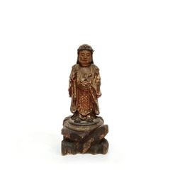 鬼子母神立像 古美術 木彫 手彩色 仏像 仏教美術 時代物 アンティーク 