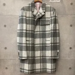 トム・ブラウン チェック Single ウールコート グレー MOC005A 韓国版-F021802のサムネイル