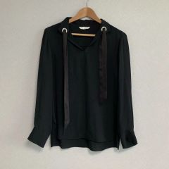 美品 Theory LS TIE NK TOP ボウタイ ブラウス ブラック - メルカリ