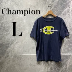 Champion L メンズ ネイビー 半袖Tシャツ 古着 ストリート