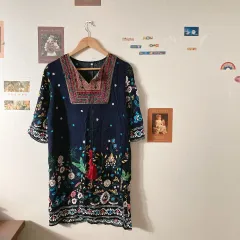 エスニック刺繍 ロングブラウス