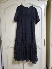 定価31,000円】ヤマダヤ シフォンレースワンピース ダークグリーン M 