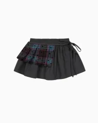新品 オヘシオ CHECK ツーウェイ スカート チャコール