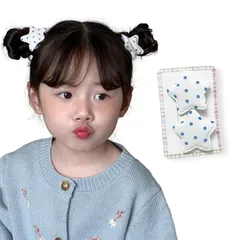 【新着商品】星型 2個セット パッチンピン 髪飾り 可愛い ヘアアクセサリー 小さめ ドット柄 フェルト ミニヘアクリップ 髪留め 前髪 子供 クリップ 卒業式 ヘアピン 発表会 (ブルー03)