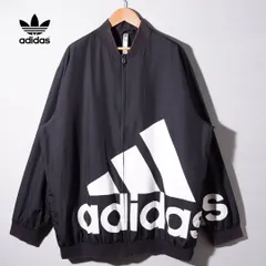 アディダス adidas ナイロンジャケット XXL ブラック ホワイト ビッグロゴ ラグラン ビッグロゴ パフォーマンス ロゴ ストリート スオーバーサイズ 古着 C265