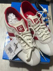 新品08年製 adidasスーパースター クロッグ サンダル白 赤 26.5cm 
