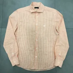 CORNELIANI コルネリアーニ イタリー ストライプ リネン シャツ 15 5/39のサムネイル