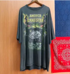 アメリカ版 アメリカン ギャングスター プリンティング コットン 100% ヴィンテージ 風 Tシャツ オーバーサイズ