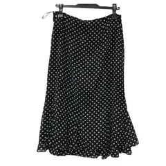  【美品】KEITAMARUYAMA　ケイタマルヤマ　シフォンスカート　ドット　水玉　マーメイド　黒　ブラック　レディース　サイズ2 オシャレ　高級感　希少　レトロ【Z1809】のサムネイル