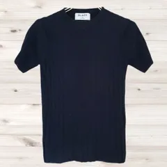 B2127 ブラックバイマウジー BLACK by moussy バロックジャパンリミテッド ニット セーター 半袖(F) ブラック／黒系 コットン 綿混 プルオーバー  無地 シンプル ミニマル ノームコア 着回しのサムネイル