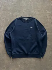 NIKE クルーネックスウェット ワンポイント スウッシュ刺繍 ネイビー L