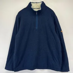 古着 オービス ORVIS フリース ニット ハーフジップ 袖ワンポイントロゴ トレーナー プルオーバー アウトドア L  ブルー系 メンズのサムネイル
