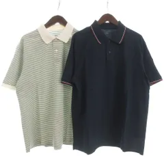 ユニクロ UNIQLO JW ANDERSON 2点 セット まとめ ポロシャツ 半袖 ボーダー XL 紺 ネイビー 緑 グリーン