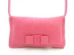 Salvatore Ferragamo サルヴァトーレフェラガモ 2WAYバッグ ヴァラリボン  GG-220287 ショルダーバッグ レザー ピンク レディース【中古】【473】