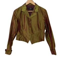 ETRO(エトロ) ジャケット サイズ40 M レディース美品  - グリーン 長袖/シルク/春/夏のサムネイル