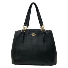 極美品 COACH AVA クロスグレインレザー ブラック A4可能 耐久性 