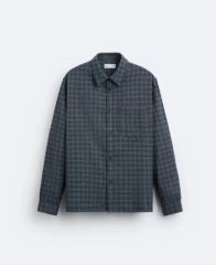 ZARA しわ加工ストライプ柄フルイドシャツ M - メルカリ