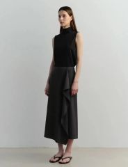 im perf Double Satin Long Skirt ブラック 36 - メルカリ