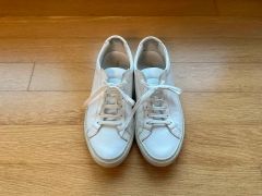 Theory セオリー レザースニーカー シボ加工 ホワイト 革 39 - メルカリ