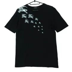 BURBERRY BLACK LABEL バーバリーブラックレーベル 半袖Ｔシャツ プルオーバー ホース ロゴ プリント トップス  ブラック 2【M】 レディース 【中古】
