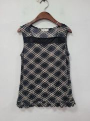 極美品＊DAKS ダックス ハウスチェック柄ストレッチノースリーブ