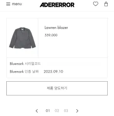 ADER ERROR アーダーエラー Lawren blazer XLサイズ 出品のサムネイル