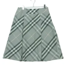 BURBERRY LONDON バーバリーロンドン スカート ノバチェック フレア ハーフ ひざ丈 グレー 38【M】 レディース 【中古】