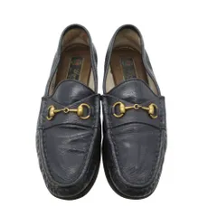 GUCCI グッチ ローファー エナメル ローカット ホースビット モカシン ネイビー 35　1/2 22.5cm レディース 【中古】
