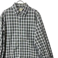 80's USA製 LLビーン L.L.Bean タータンチェック ボタンダウンシャツ 長袖 (L) 80年代 アメリカ製 旧タグ オールド　アメリカ古着 USED  ビンテージ ヴィンテージ