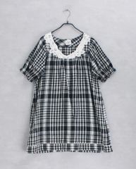 ドラッグストアーズ DSクラブ ふんわりギャザー チェックブラウス 新品