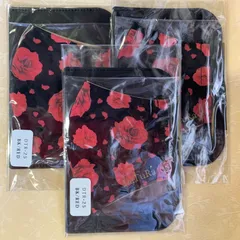 DaTuRa 日本製 ケース付き 布製マスク ブラック薔薇 3枚組のサムネイル