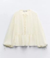 ZARA LINEN BLEND CROCHET SHIRT レースシャツ - メルカリ