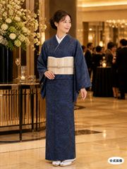 美品 正絹単衣 結城紬 川村久太郎 新品未使用全通袋帯セット 裄68 身丈