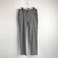 Golftini レディース アンクル丈 ゴルフ パンツ チェック グレー M