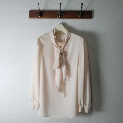 ピンキー&ダイアン 38 タックドレープブラウス 長袖 ベージュ 通勤 