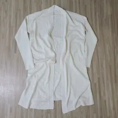 レディース 100サイズ/GAP(ギャップ) ロング カーディガン アイボリー