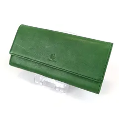 美品 kIssora キソラ 長財布 レザー 本革 グリーン系 緑 二つ折り がま口 レディース ロゴのサムネイル