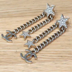 超美品 シャネル ココマーク コメット スイングピアス シャンパンゴールド 15238