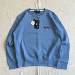 極希少　90s　新品未使用タグ付　dead stock　POLO SPORT RALPH LAUREN　ポロスポーツ・ラルフローレン　短丈スウェット　トレーナー　前Vガゼット　RL-67　ワンポイント星条旗ロゴ刺繍　くすみブルー　M　アメカジ　C-BOY