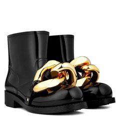 美品Giuseppe Zanotti ゴールドチェーン レザー バイカーブーツ - メルカリ