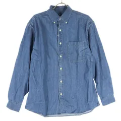 未使用 UNIQLO ユニクロ コットン 長袖 デニムシャツ M ブルー系 メンズ 古着