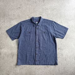 Patagonia パタゴニア 半袖シャツ シアサッカー 青系 メンズ 短丈