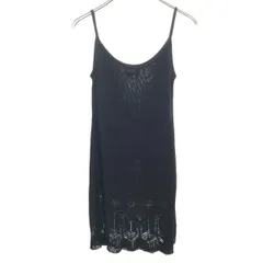 DKNY DONNA KARAN NEW YORK ダナキャランニューヨーク USA製 ニット キャミワンピース S ブラック レディース 古着